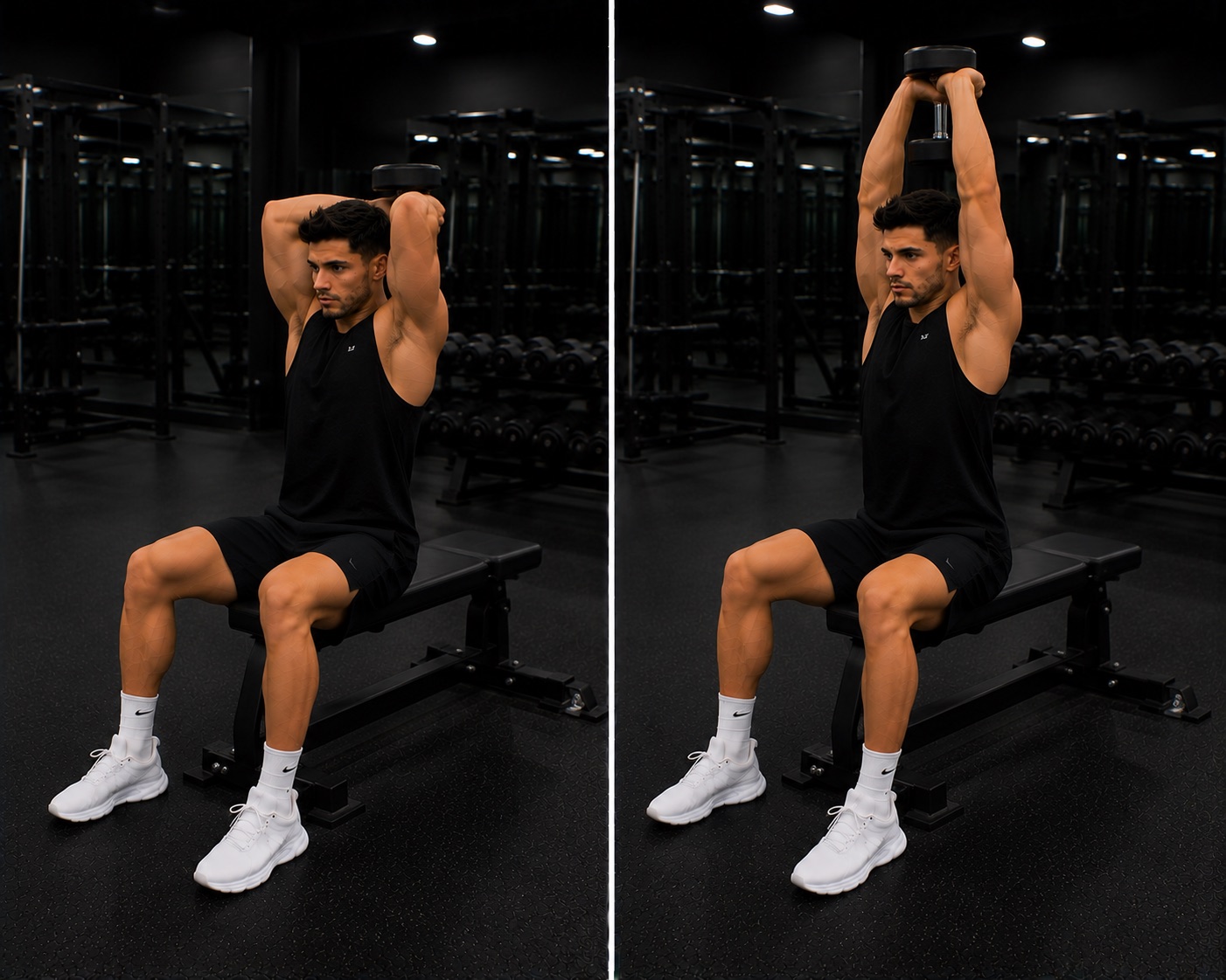 Extensiones de triceps con mancuerna 