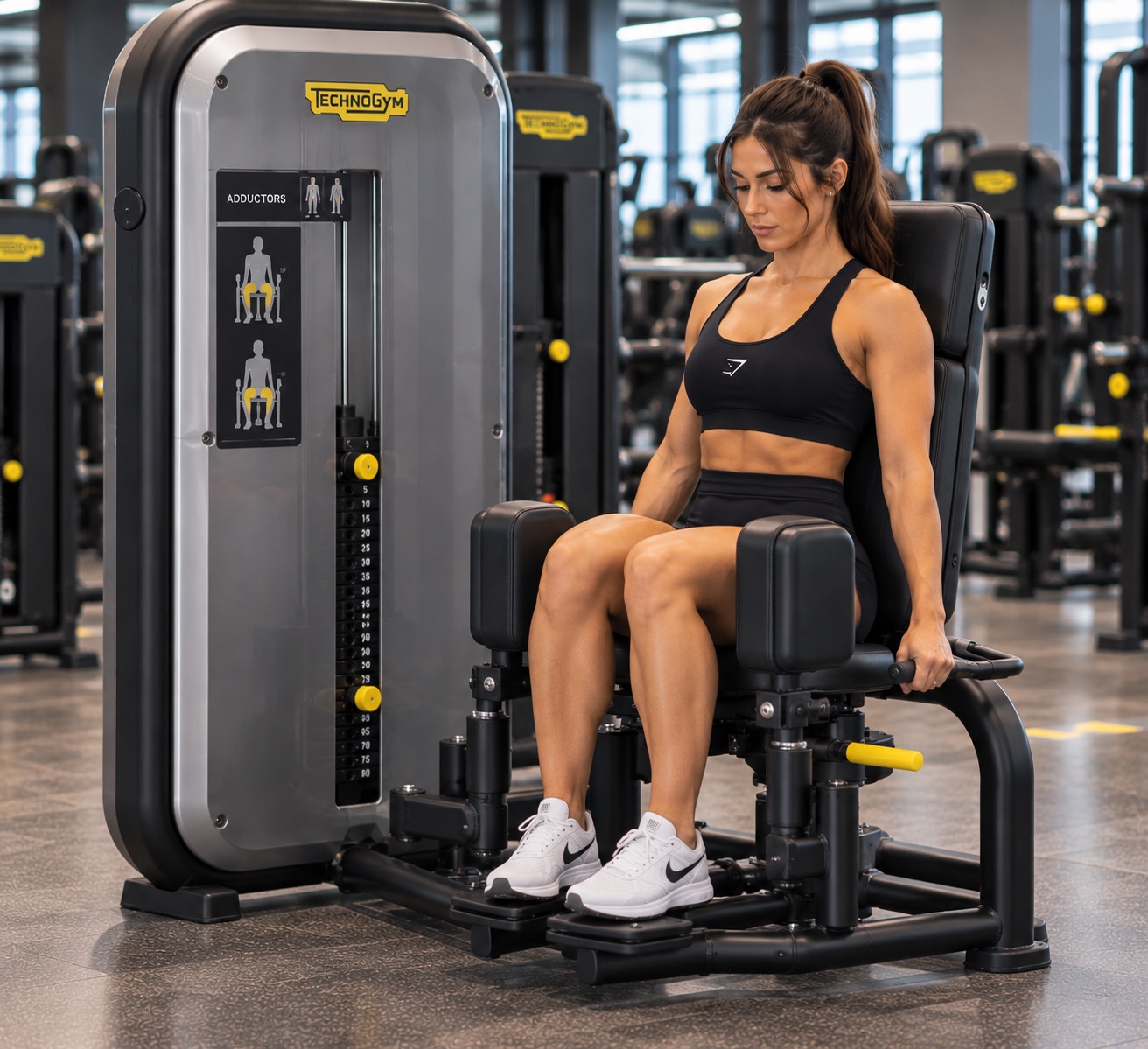 Aductores en maquina technogym