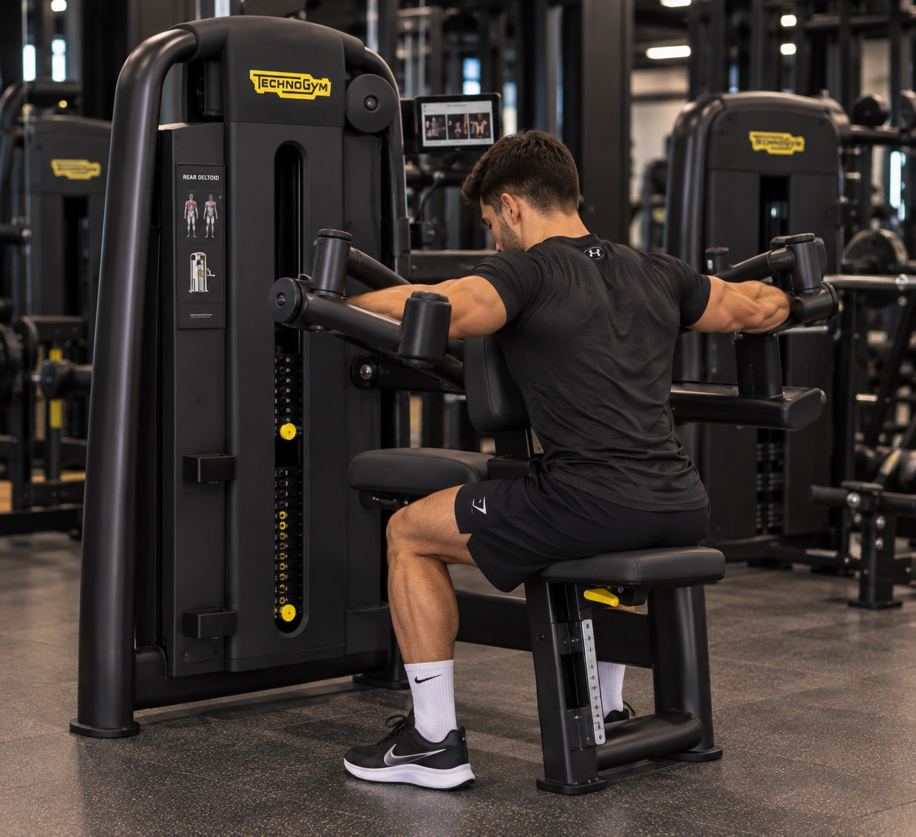 Deltoides posterior en maquina technogym
