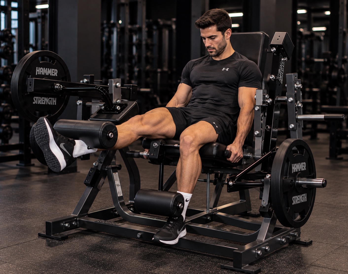 Extension de cuadriceps en maquina hammer strength